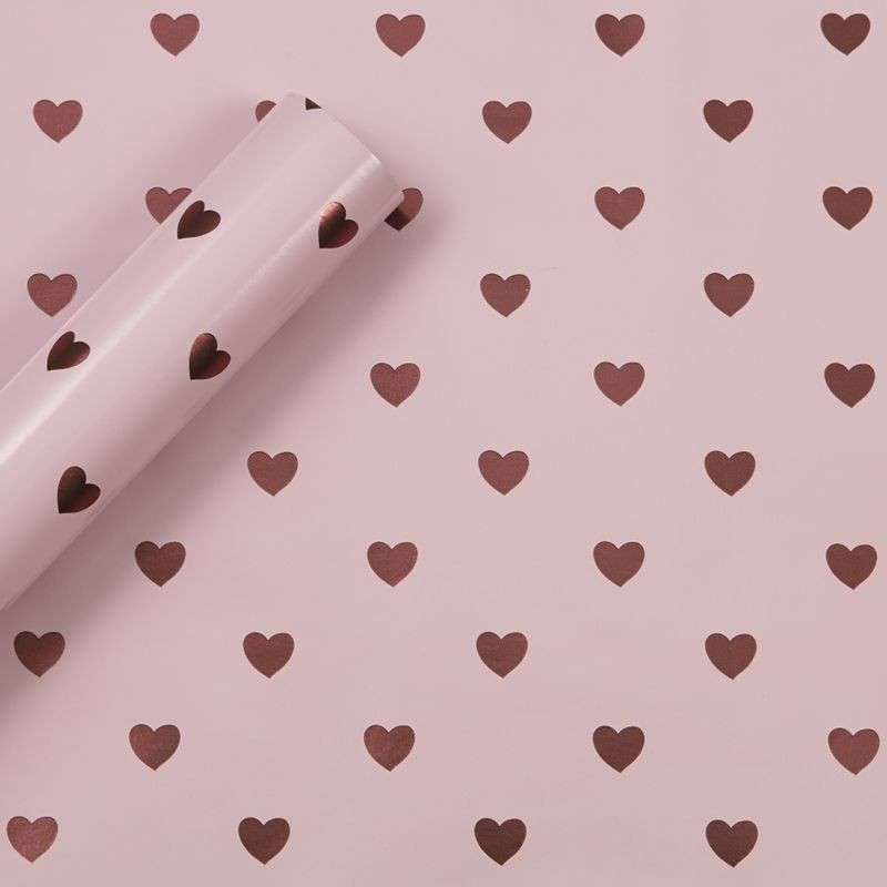 slide 1 of 2, 8x2.5' Foil Hearts Gift Wrapping Paper Pink - Spritz™, 1 ct
