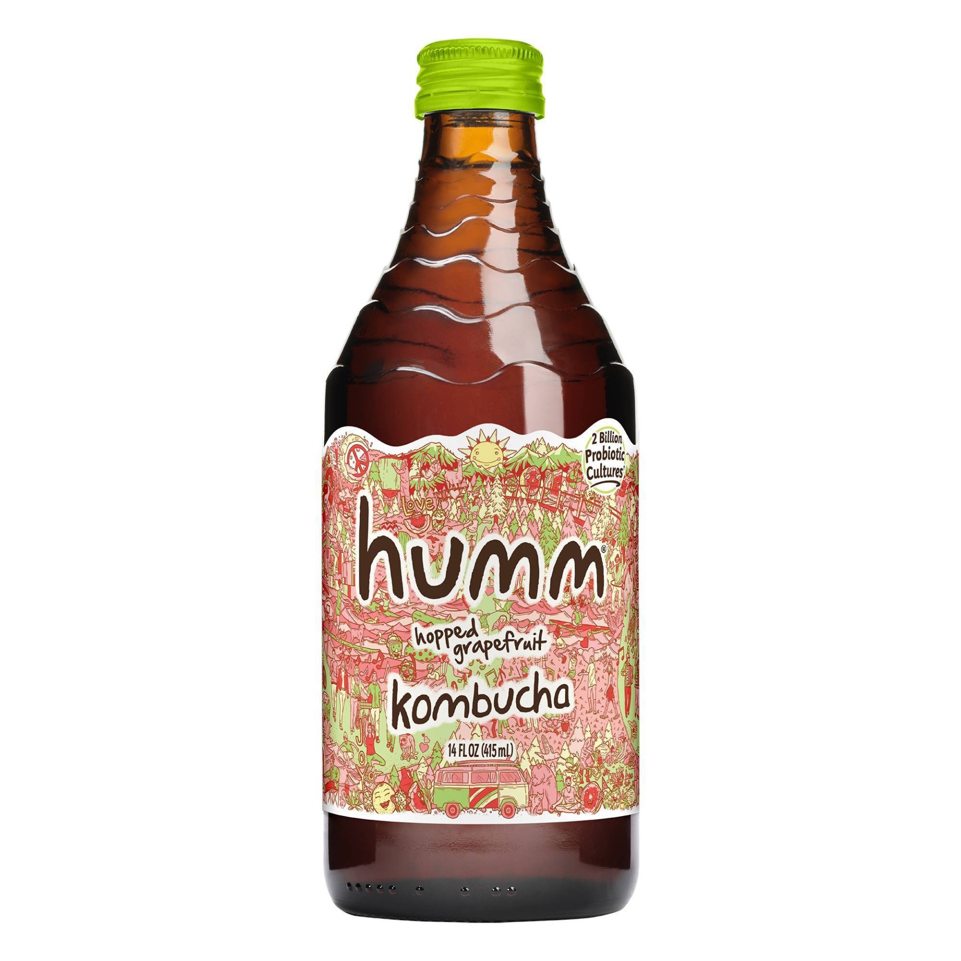 slide 1 of 4, Humm Kombucha Hopped Grapefruit, 14 fl oz