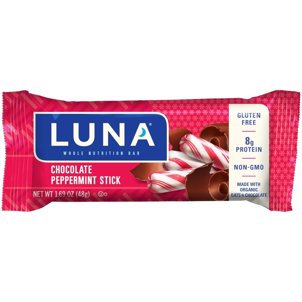 slide 1 of 4, Luna Chocolate Peppermint Stick Nutrition Bar,