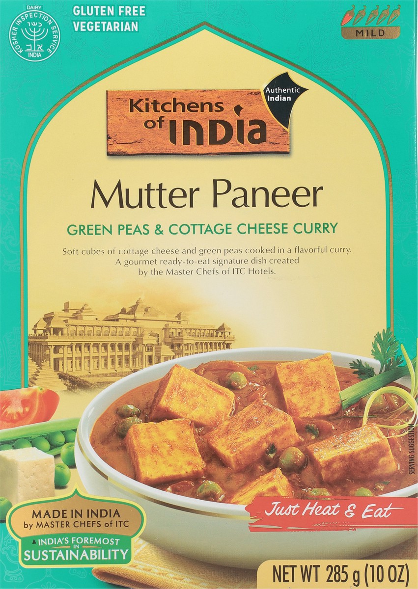 slide 4 of 13, Kitchens of India Green Peas & Cottage Cheese Curry Mild Mutter Panner 10 oz, 10 oz