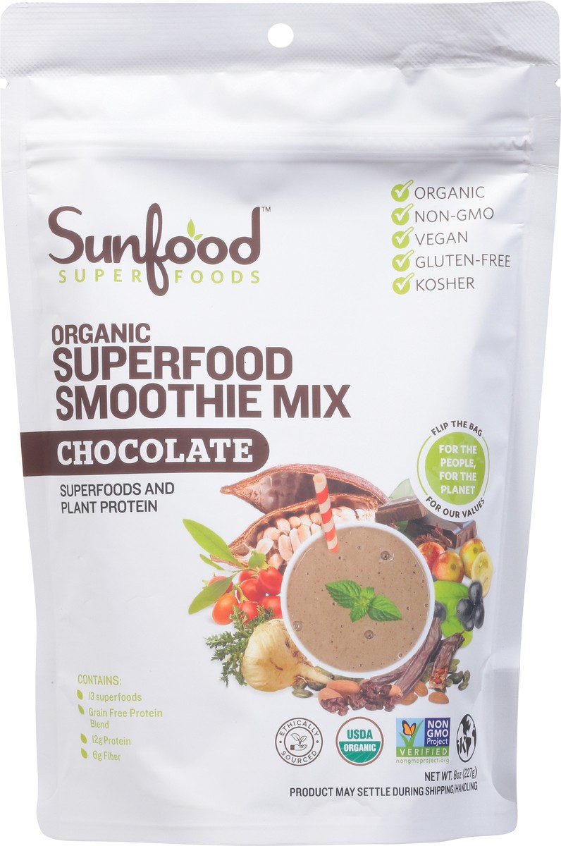 slide 6 of 9, SunFood Superfoods Organic Chocolate Superfood Smoothie Mix 8 oz, 8 oz