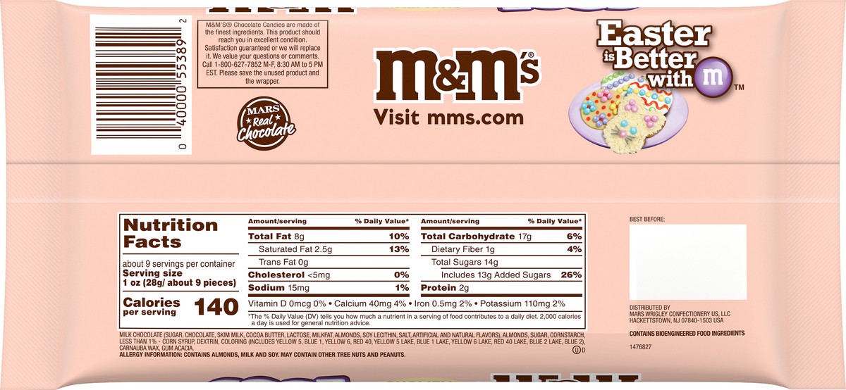 slide 7 of 7, M&M's M&#38;M&#39;s Almond Easter Eggs Candies, 9.2 oz