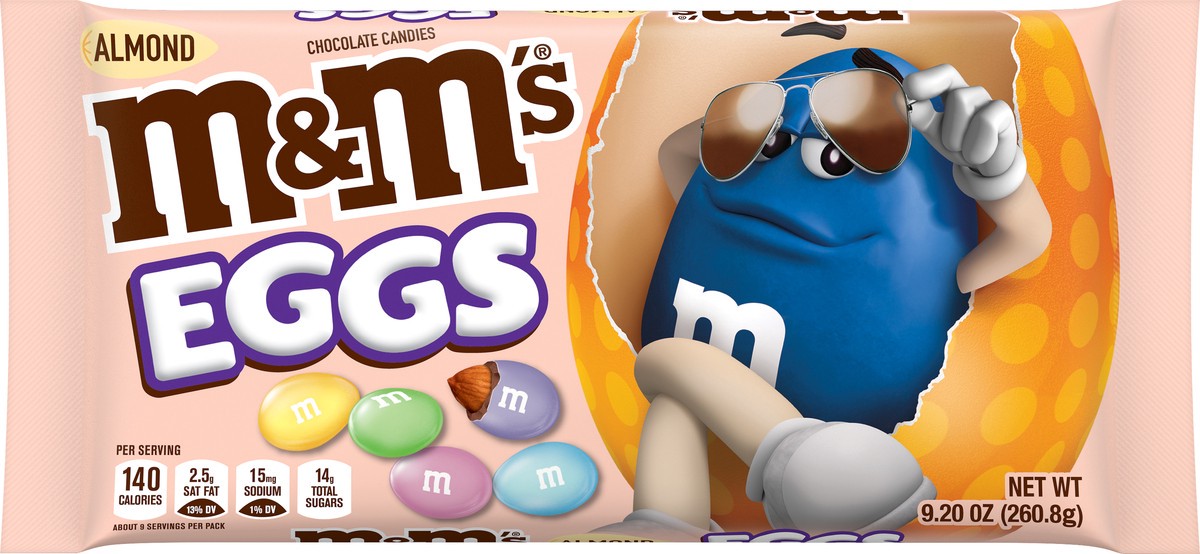 slide 6 of 7, M&M's M&#38;M&#39;s Almond Easter Eggs Candies, 9.2 oz