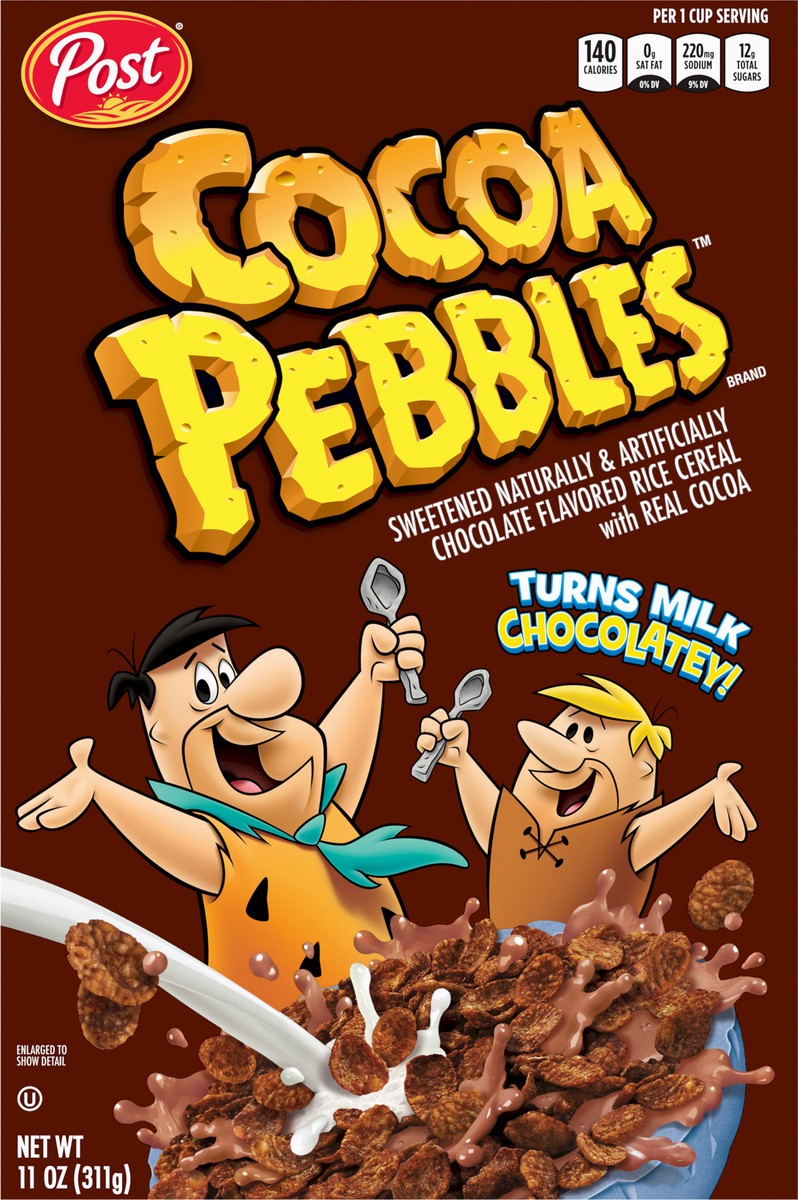 slide 2 of 9, Post Cocoa PEBBLES Cereal, 11 OZ Box, 11 oz