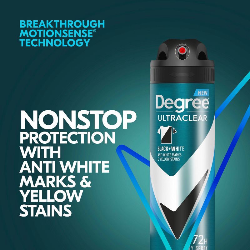 slide 4 of 10, Degree Men's Ultraclear Black + White Fresh 72-Hour Antiperspirant & Deodorant Dry Spray - 3.8oz, 3.8 oz