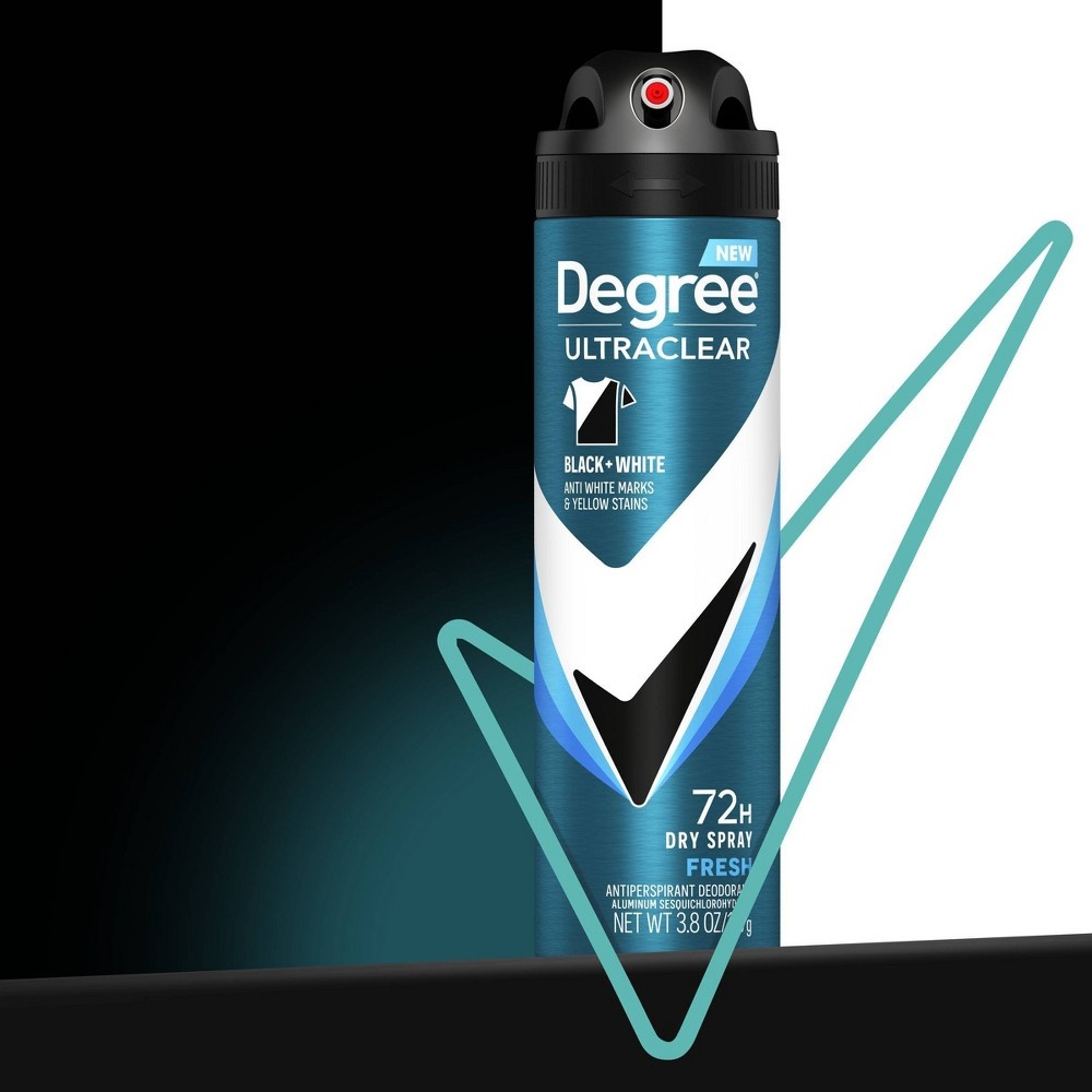 slide 6 of 7, Degree Men Ultraclear Black + White Fresh 72-Hour Antiperspirant & Deodorant Dry Spray - 3.8oz, 3.8 oz