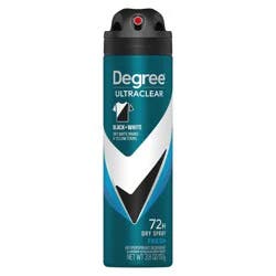 Degree Men's Ultraclear Black + White Fresh 72-Hour Antiperspirant & Deodorant Dry Spray - 3.8oz