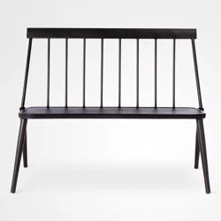 Windsor Metal Stack Patio Bench Black - Threshold™