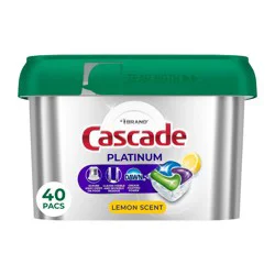 Cascade Platinum Dishwasher Pods, Dishwasher Detergent, Dish Detergent Soap, Lemon, 40 Count