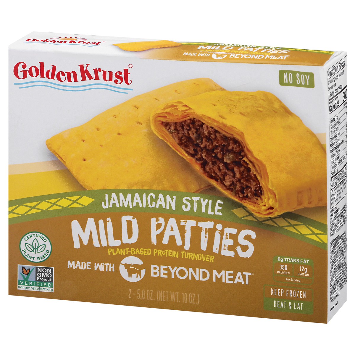 slide 2 of 10, Golden Krust Jamaican Style Plant-Based Protein Mild Patties Turnover 2 - 5.0 oz Turnover, 2 ct