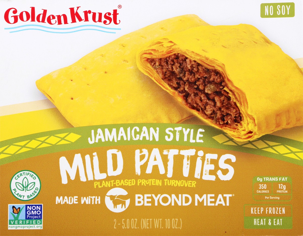 slide 8 of 10, Golden Krust Jamaican Style Plant-Based Protein Mild Patties Turnover 2 - 5.0 oz Turnover, 2 ct