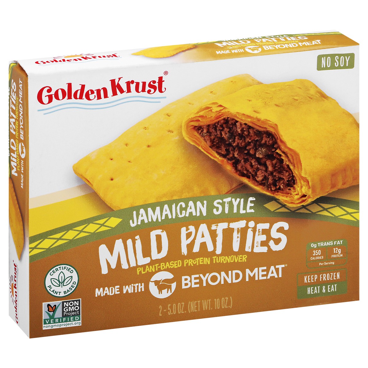 slide 10 of 10, Golden Krust Jamaican Style Plant-Based Protein Mild Patties Turnover 2 - 5.0 oz Turnover, 2 ct