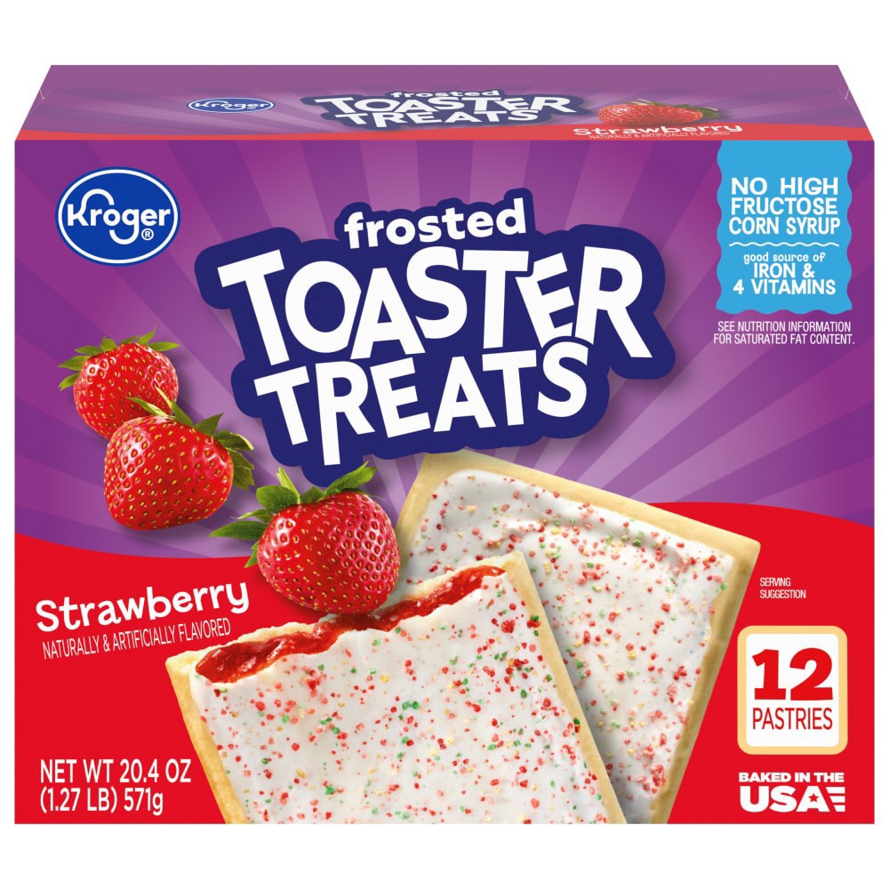 slide 4 of 4, Kroger Strawberry Frosted Toaster Treats - 12 ct, 12 ct