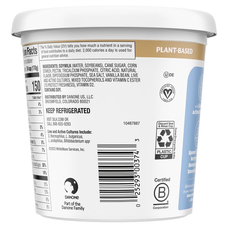 slide 11 of 12, Silk Vanilla Soy Milk Yogurt Alternative - 24oz, 24 oz