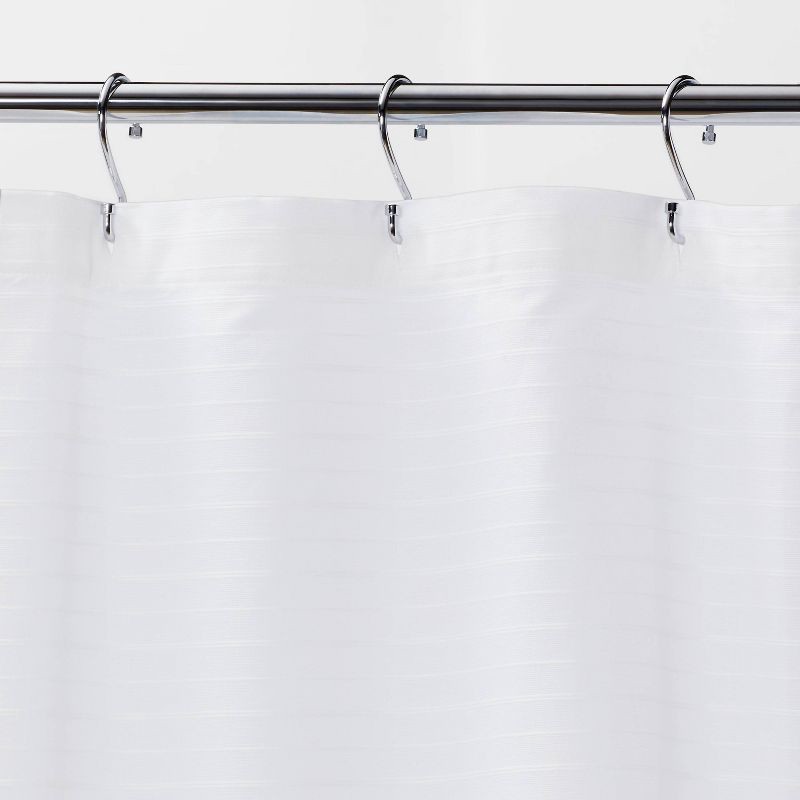 slide 3 of 5, Woven Stripe Shower Curtain White - Threshold™, 1 ct