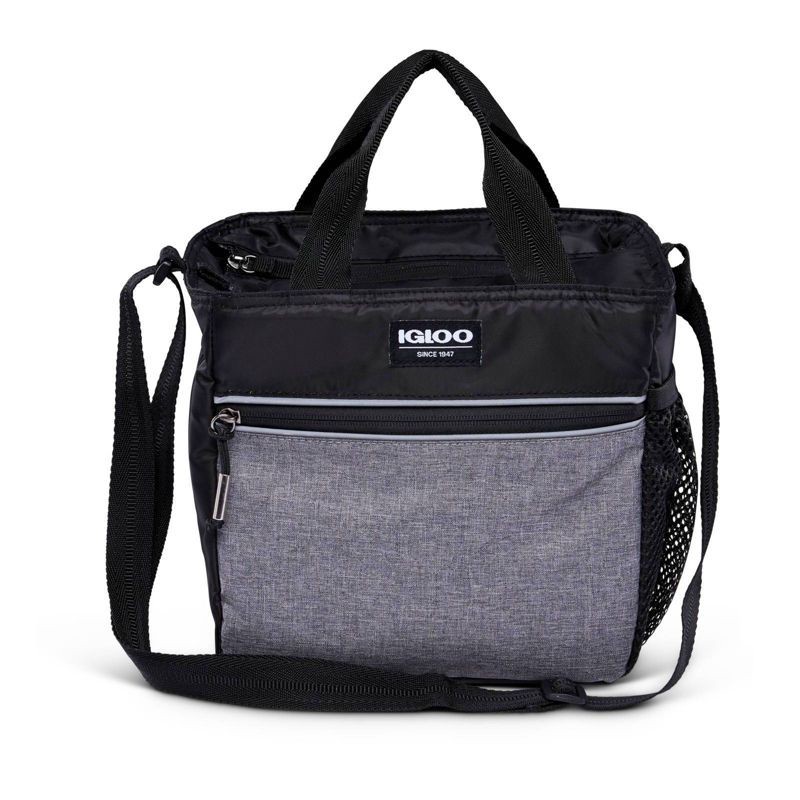 slide 1 of 14, Igloo 9 Can Balance Mini City Cooler Lunch Tote- Gray/Black, 9 ct