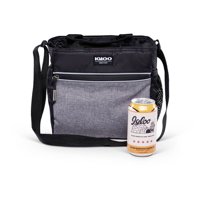 slide 13 of 14, Igloo 9 Can Balance Mini City Cooler Lunch Tote- Gray/Black, 9 ct
