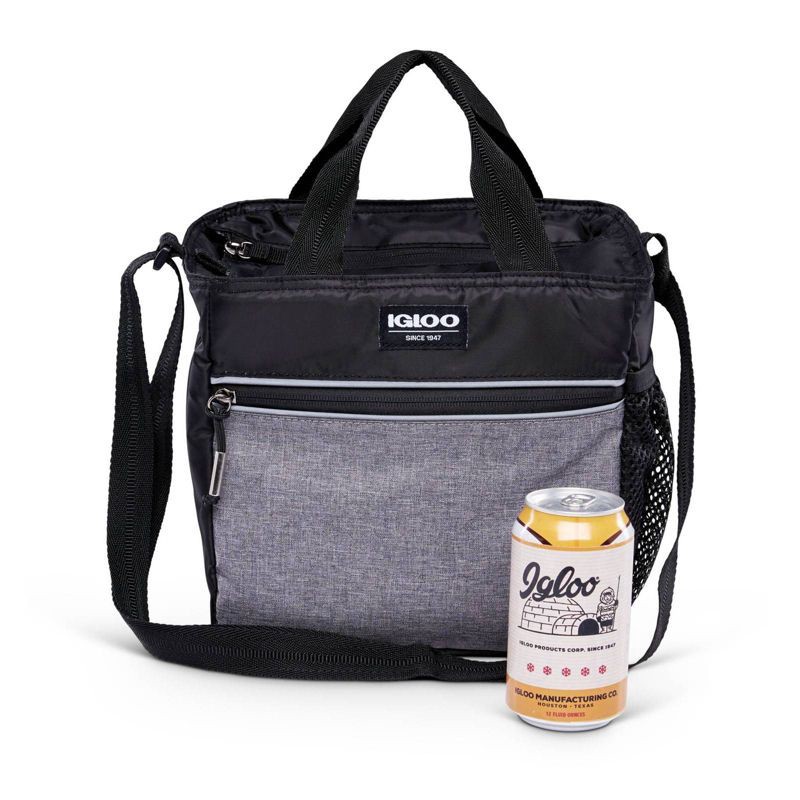 slide 2 of 14, Igloo 9 Can Balance Mini City Cooler Lunch Tote- Gray/Black, 9 ct