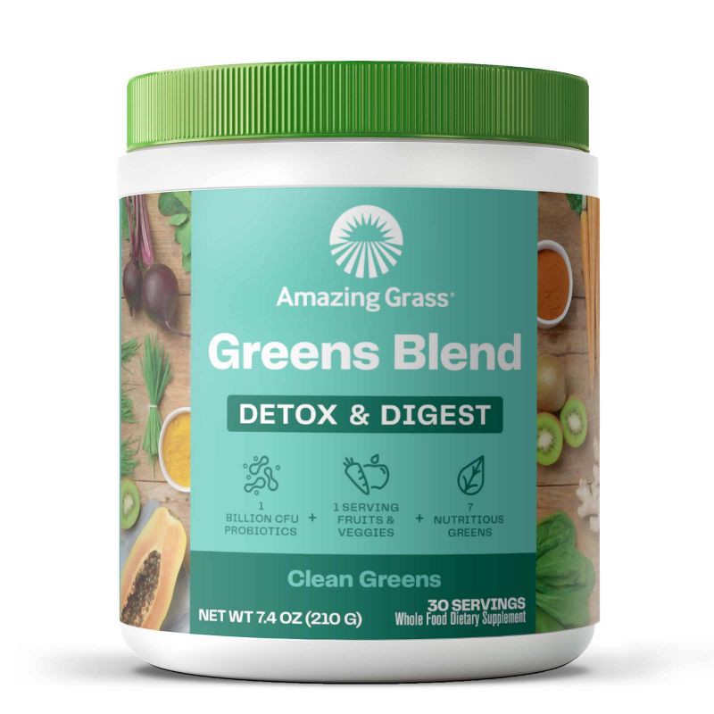 slide 1 of 9, Amazing Grass Greens Blend Detox & Digest Vegan Powder - 7.4oz, 7.4 oz