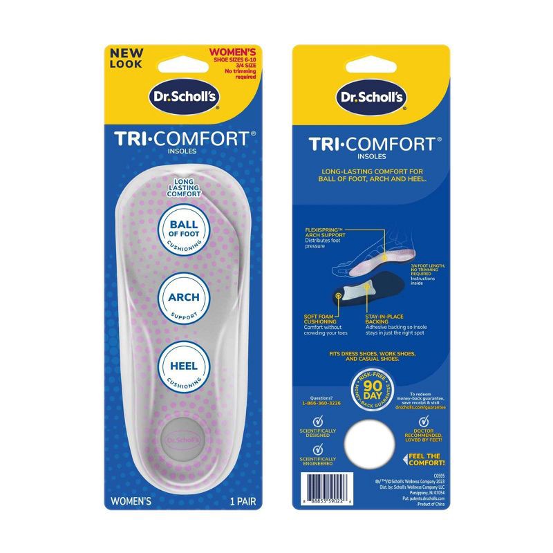 slide 2 of 10, Dr. Scholl's Comfort Tri-Comfort Insoles for Women - Size (6-10), 1 ct