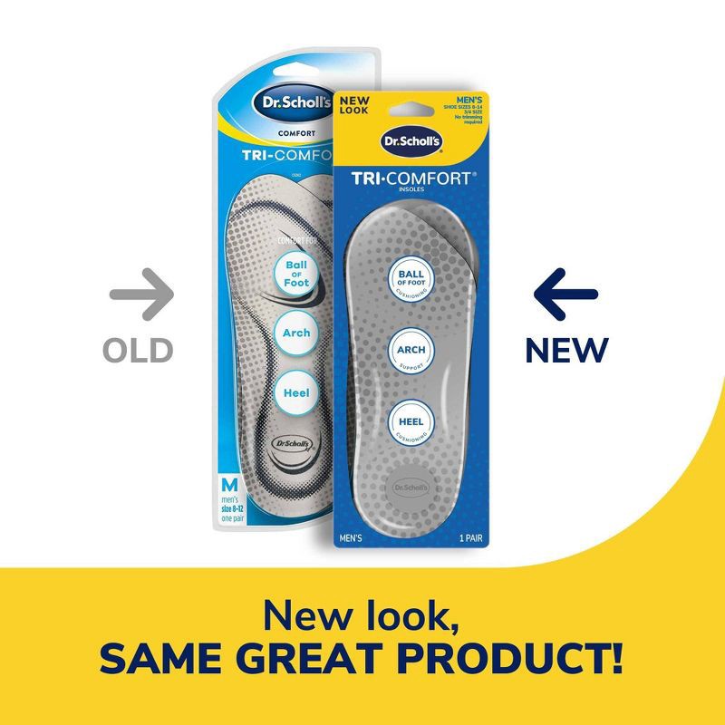 slide 4 of 10, Dr. Scholl's Comfort Tri-Comfort Insoles for Men - Size (8-12), 1 ct