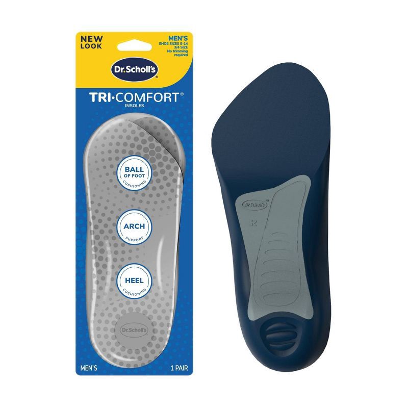 slide 1 of 10, Dr. Scholl's Comfort Tri-Comfort Insoles for Men - Size (8-12), 1 ct