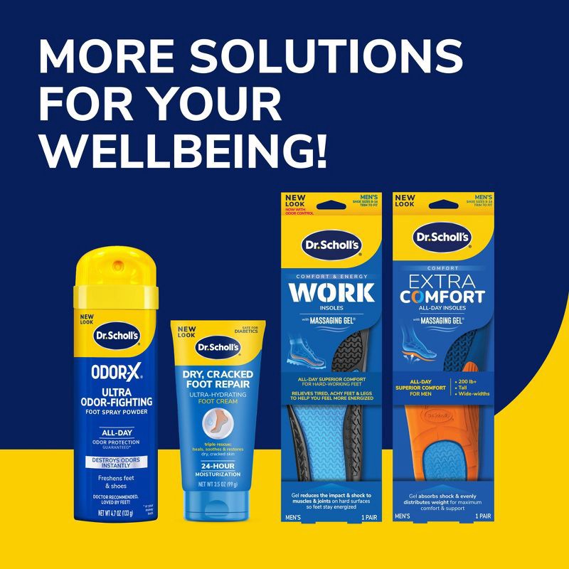 slide 11 of 11, Dr. Scholl's Energizing Comfort with Massaging Gel Insert - Men's Shoe Size 8-14 - 1 Pair, 1 ct