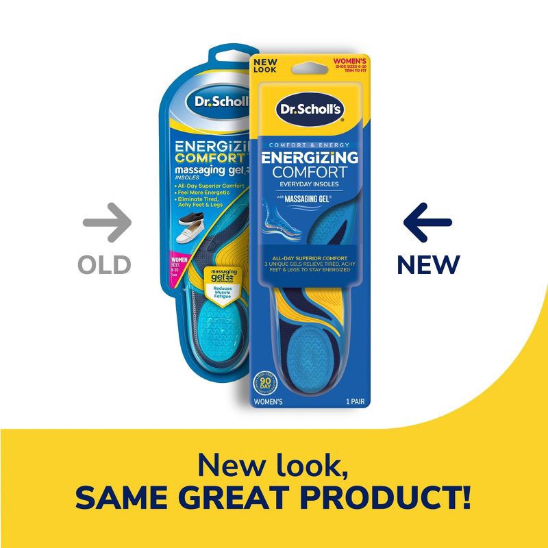 slide 3 of 11, Dr. Scholl's Comfort & Energy Massaging Gel Advanced Shoe Insoles for Women - Size 6-10, 1 ct