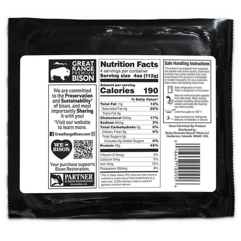 slide 4 of 4, Great Range Brand Bison Great Range 90/10 Ground Bison - 16oz, 16 oz