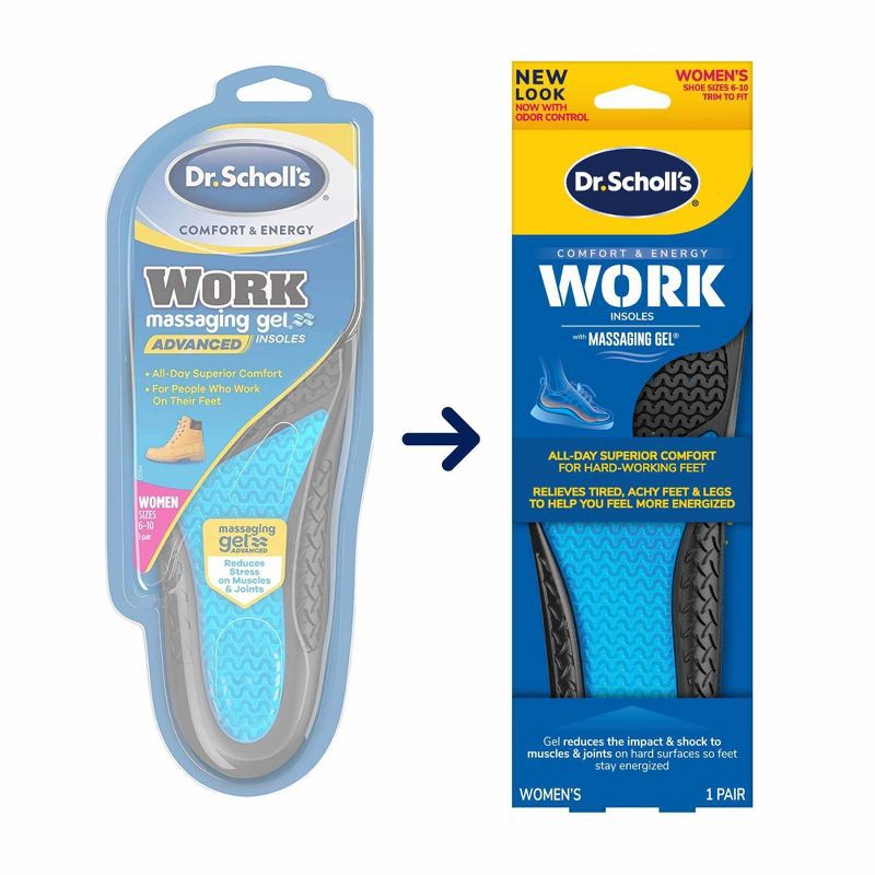 slide 2 of 11, Dr. Scholl's with Massaging Gel Women's Work All-Day Superior Comfort Shoe Insoles - 1 Pair - Size 6-10, 1 ct
