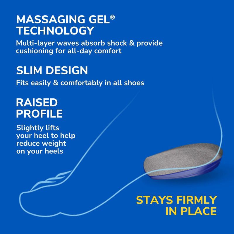 slide 6 of 8, Dr. Scholl's Massaging Gel Advanced Heel Cushions for Women Size 6-10, 1 ct