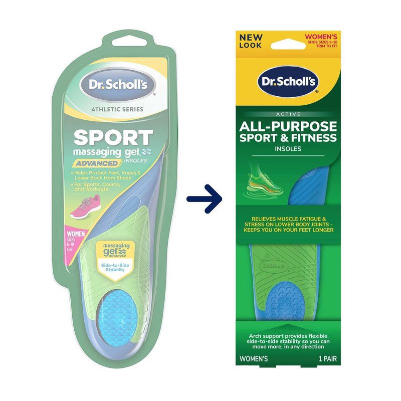 slide 2 of 11, Dr. Scholl's All-Purpose Sport & Fitness Women's Trim to Fit Comfort Insole - 1pair - Size (6-10), 1 ct