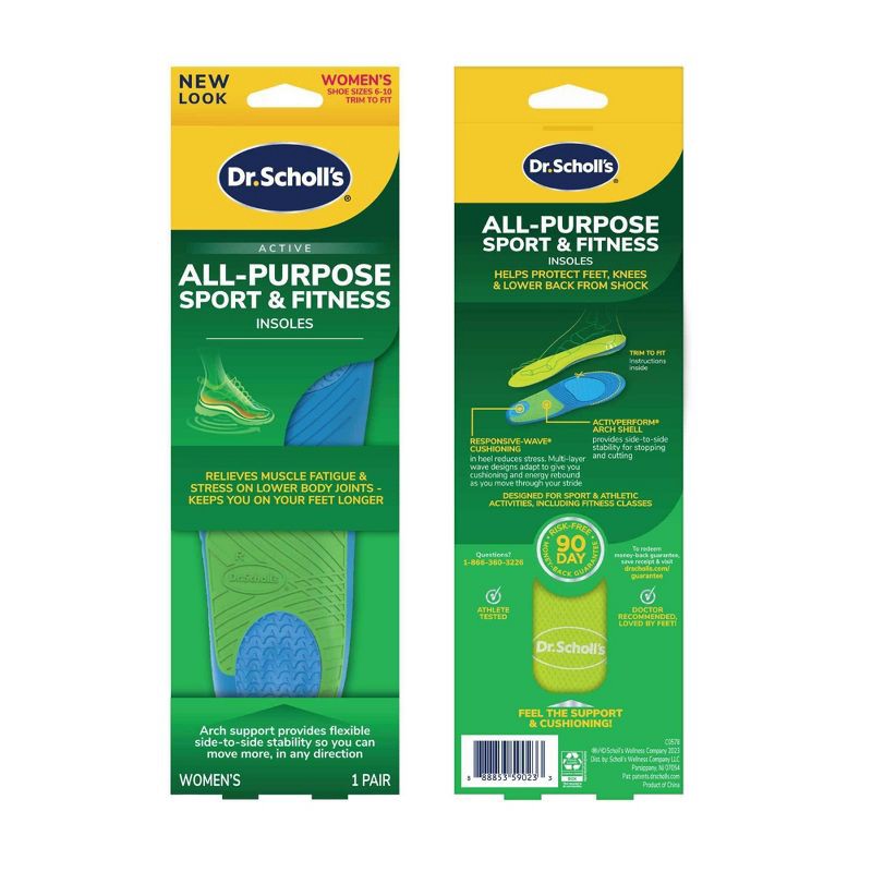 slide 4 of 11, Dr. Scholl's All-Purpose Sport & Fitness Women's Trim to Fit Comfort Insole - 1pair - Size (6-10), 1 ct