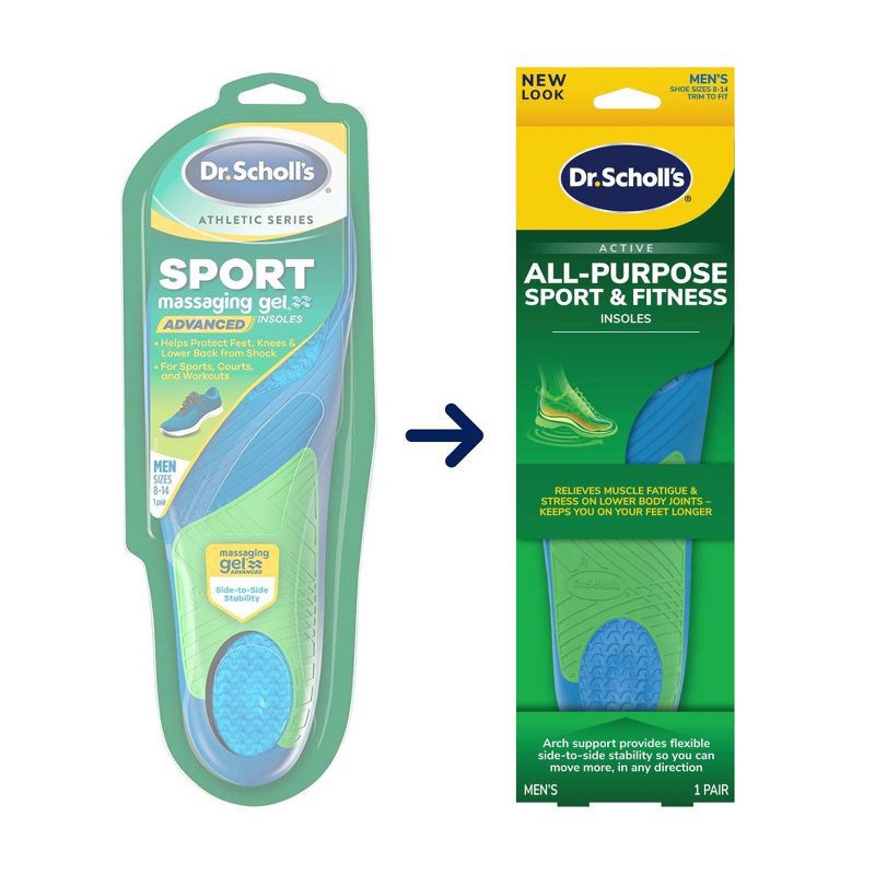 slide 2 of 11, Dr. Scholl's All-Purpose Sport & Fitness Men's Trim to Fit Comfort Insoles - 1pair - Size (8-14), 1 ct