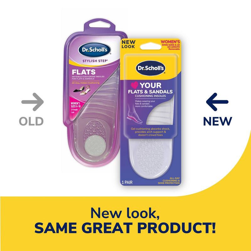 slide 3 of 9, Dr. Scholl's Love Your Flats & Sandals 3/4 Length Insoles - Women's Shoe Size 6-10 - 1 Pair, 1 ct