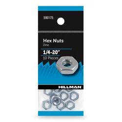 Hillman Hex Nuts Zinc 1/4-20