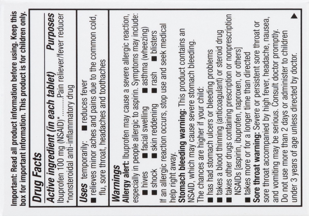 slide 3 of 5, Kroger Junior Strength Ibuprofen Chewable Orange Flavor Tablets, 24 ct