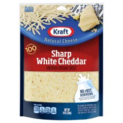 Kraft Shredded Sharp White Cheddar Cheese, 8 oz Bag