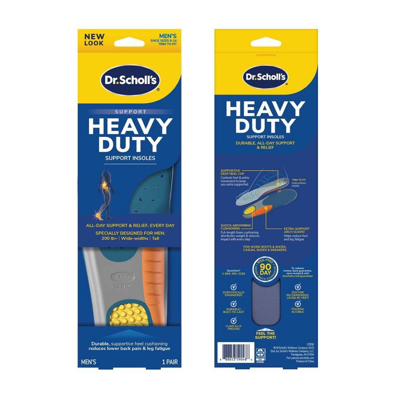 slide 3 of 12, Dr. Scholl's Heavy Duty Support Shoe Insoles for Men - 1 Pair - Size 8-14, 1 ct