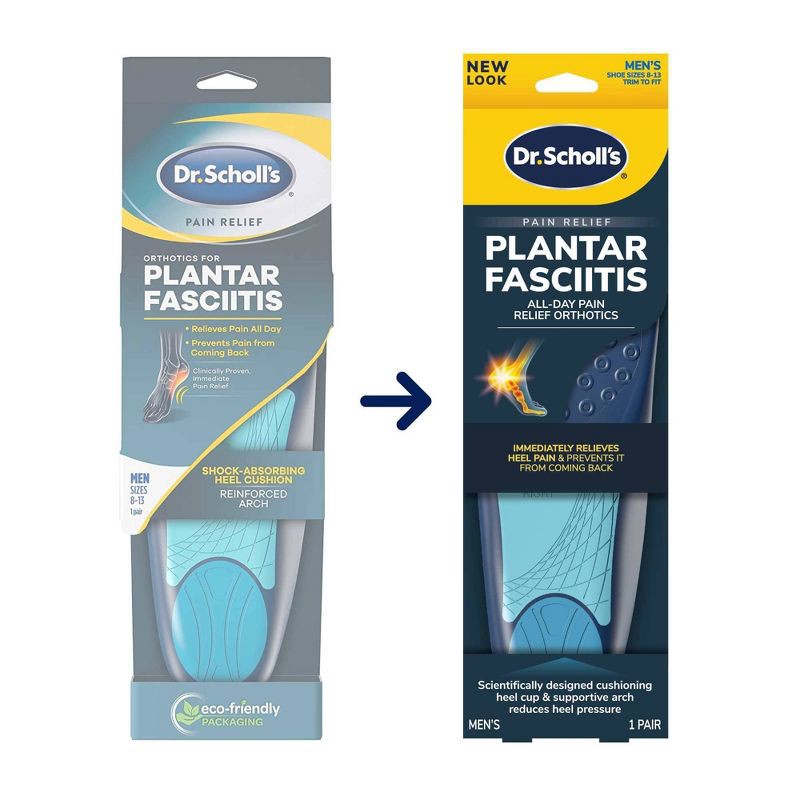 slide 4 of 12, Dr. Scholl's Cut to Fit Shoe Inserts Plantar Fasciitis Men's Pain Relief Orthotics - 1 Pair - Size 8-13, 1 ct