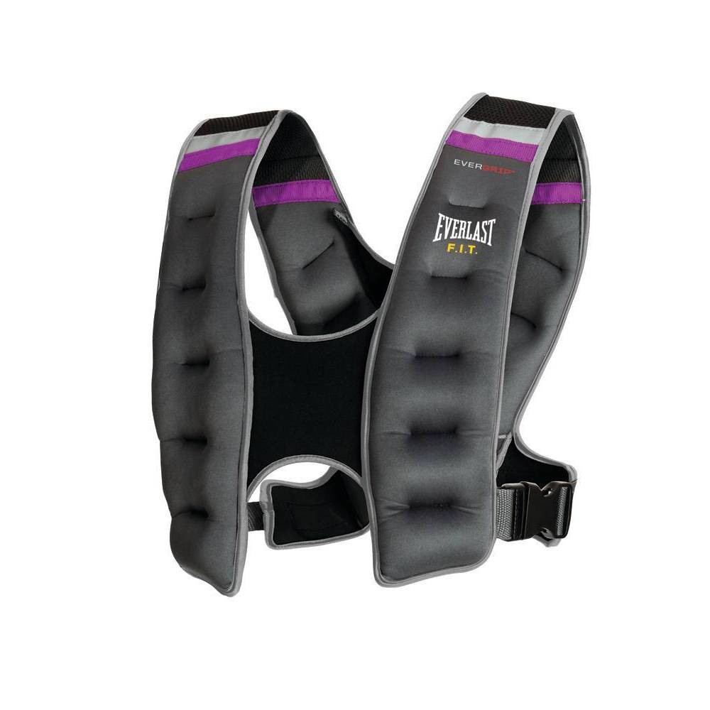 slide 1 of 6, Everlast Weighted Vest - Dark Gray, 10 lb