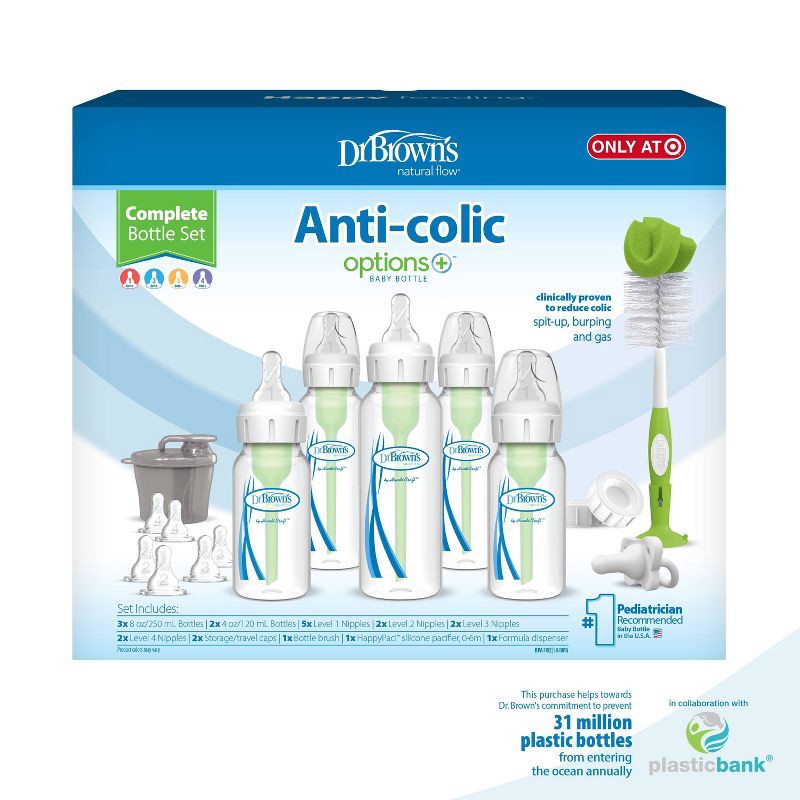 slide 31 of 31, Dr. Brown's Anti-Colic Options+ Narrow Baby Bottle Newborn Gift Set, 1 ct