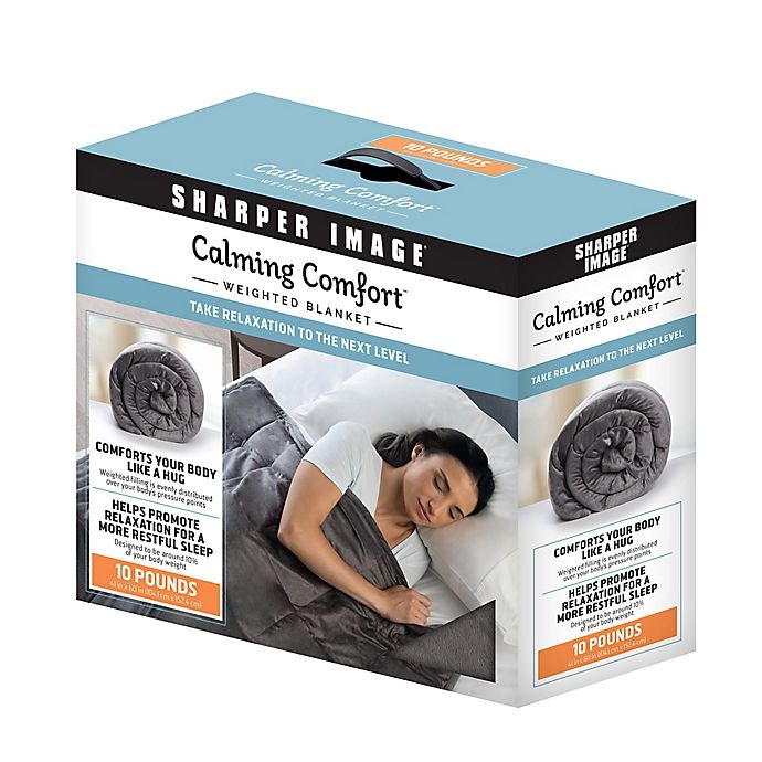 slide 2 of 8, Sharper Image Calming Comfort Weighted Blanket - Grey, 10 lb