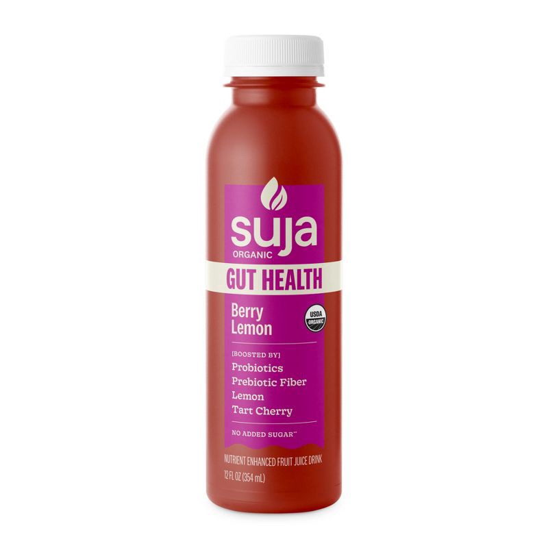 slide 1 of 11, Suja Organic Gut Health Berry Lemon Cold Pressed Juice Drink - 12 fl oz Bottle, 12 fl oz