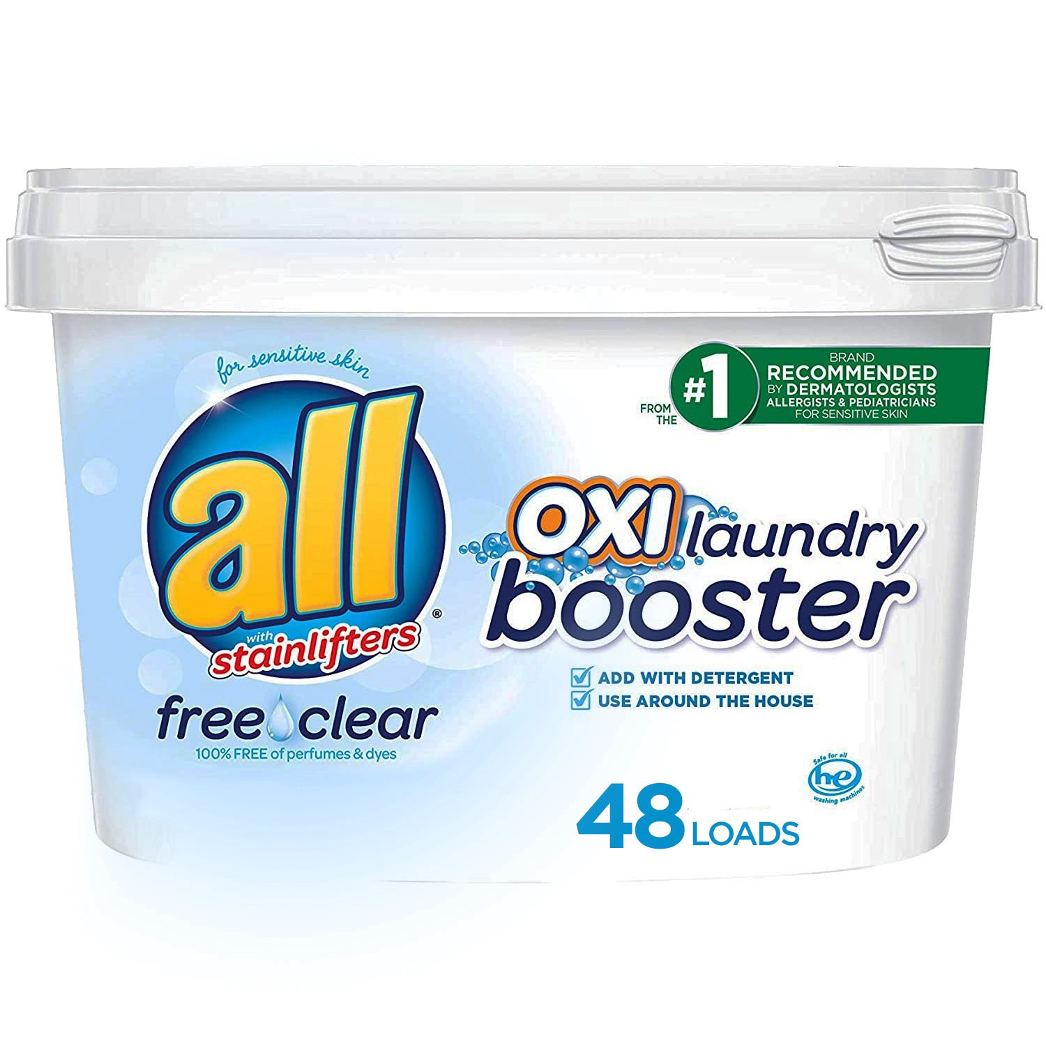 slide 1 of 1, All Oxi Free Clear Laundry Booster 52 oz, 52 oz