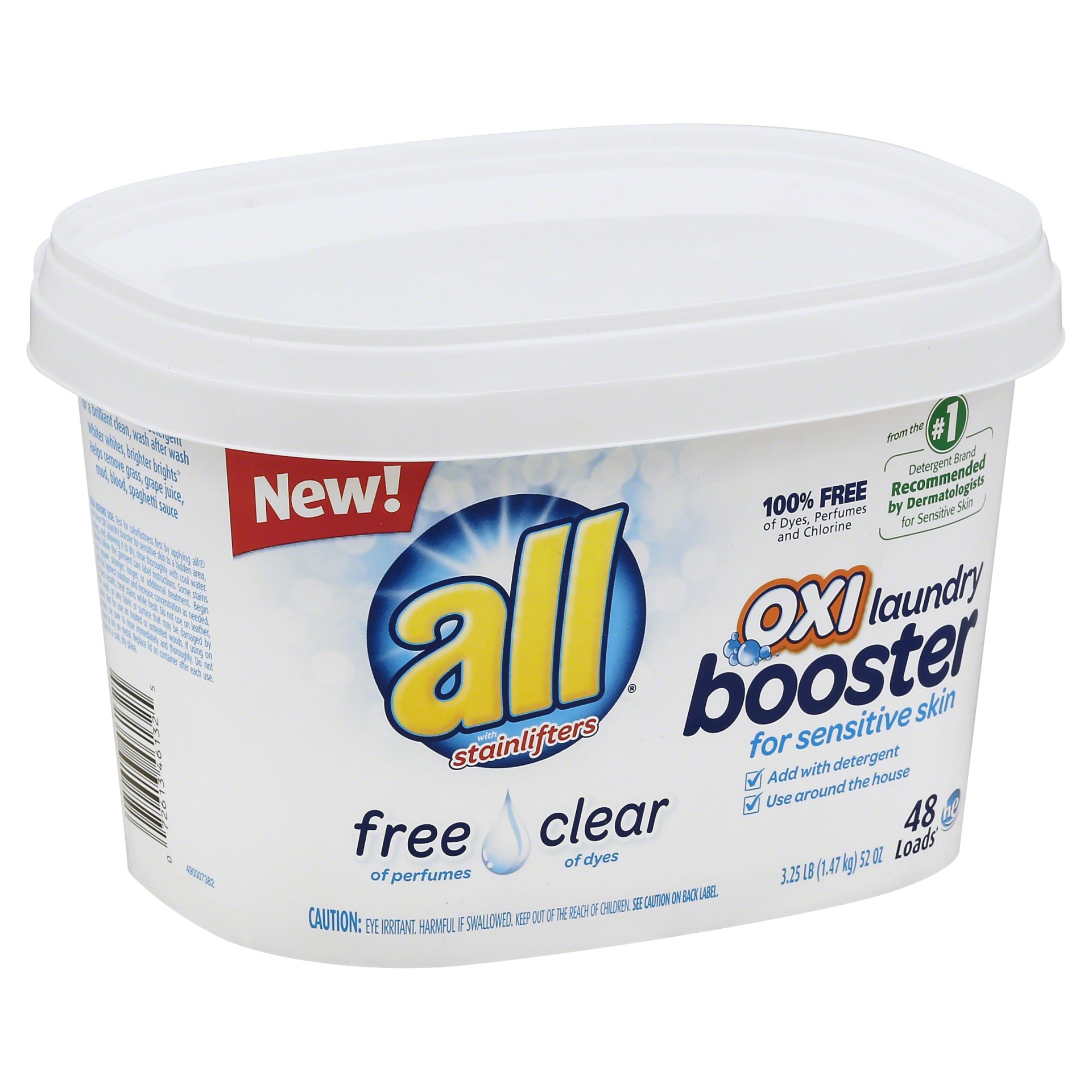 slide 1 of 1, All Free Clear For Sensitive Skin Oxi Laundry Booster, 52 oz