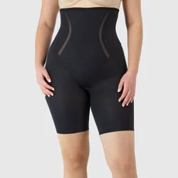 Maidenform Women's Shapewear High Waist Firm Thigh Slimmer Shaping Shorts SE5001 - Black L: Tummy, Hip & Back Slimming, Firm Compression