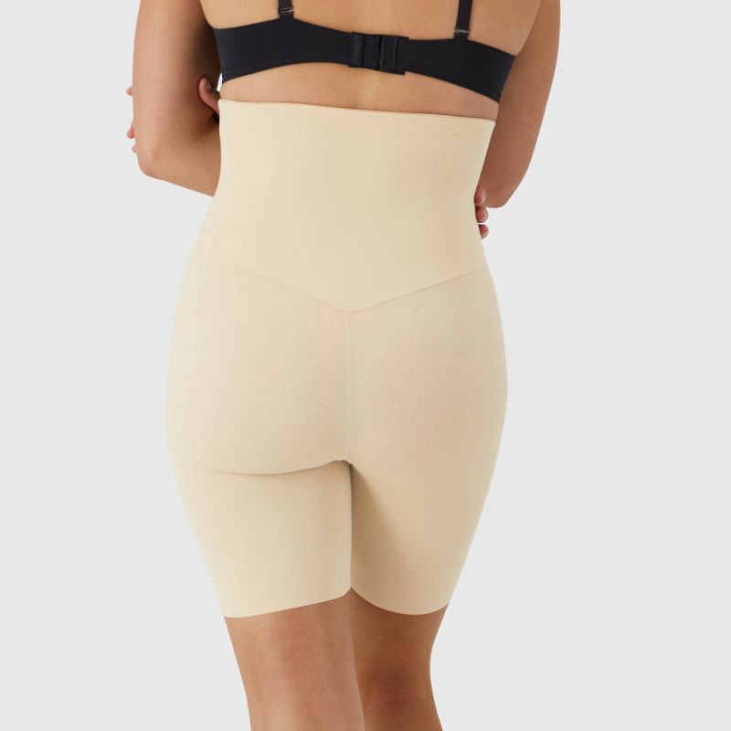 slide 5 of 7, Maidenform Women's Shapewear High Waist Firm Thigh Slimmer Shaping Shorts SE5001 - Beige XL: Tummy & Hip Control, Knit Fabric, 1 ct