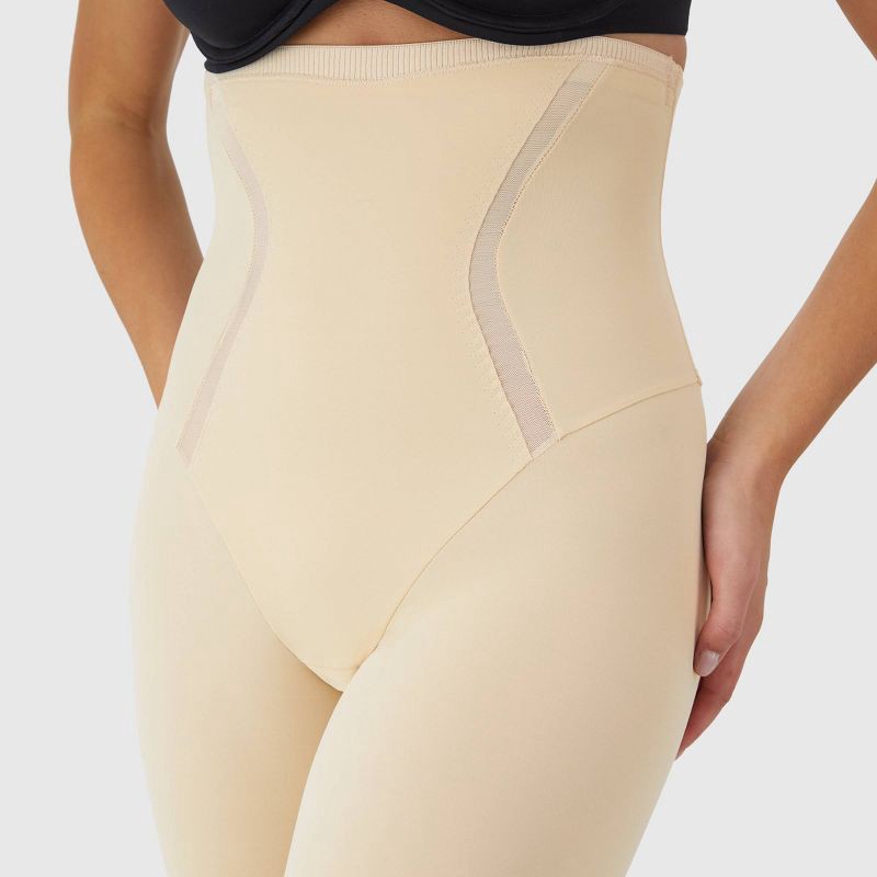 slide 3 of 7, Maidenform Women's Shapewear High Waist Firm Thigh Slimmer Shaping Shorts SE5001 - Beige XXL: Tummy & Hip Control, Knit, 1 ct