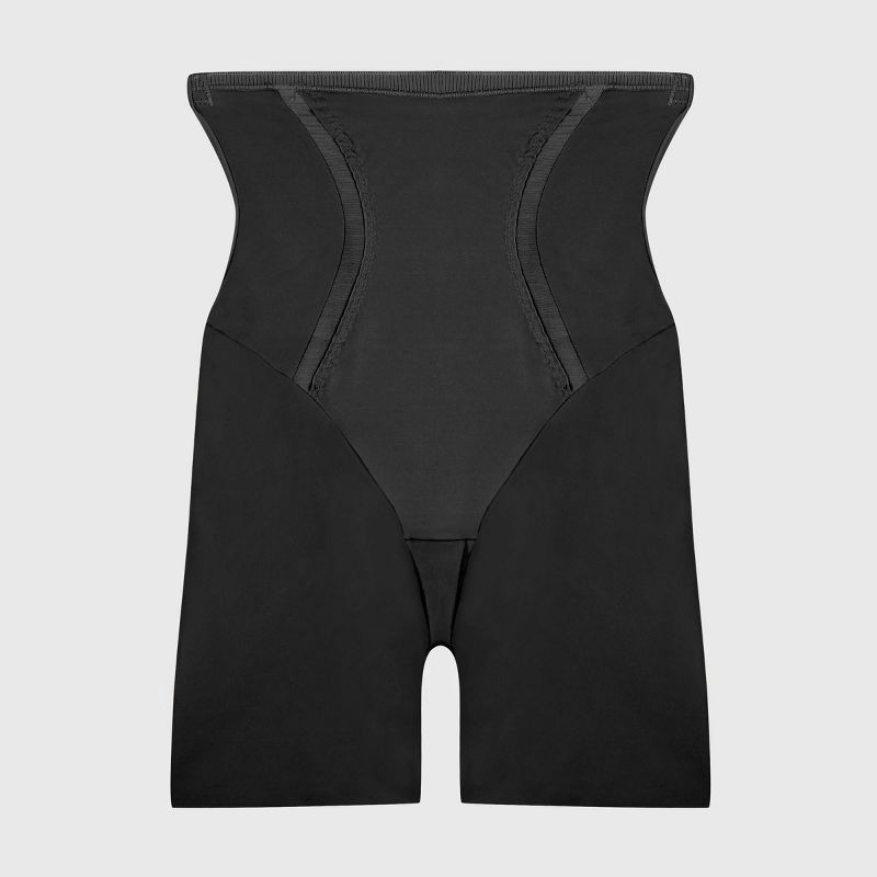 slide 5 of 9, Maidenform Women's Shapewear High Waist Firm Thigh Slimmer Shaping Shorts SE5001 - Black S: Medium Control Knit, 1 ct